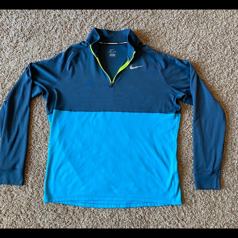 Men’s Nike running 1/4 Zip XXL aqua & grayish blue